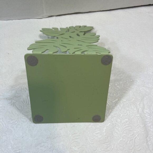 Light Green Metal Leaf Designed Book End Nature 8"x4.75" - Picture 4 of 8